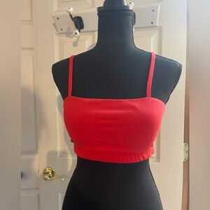 Red removable straps sports bra medium
